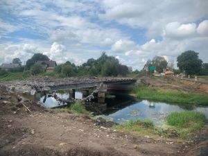 Budowa nowego mostu na rzece Mławce w m. Bielawy