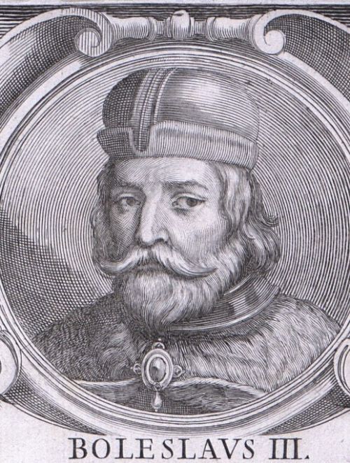 Siedemnastowieczna litografia przedstawiająca Bolesława III Krzywoustego
