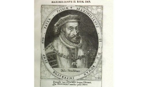 Maksymilian II na portrecie z dzieła Dominicusa Custosa Atrium heroicum Caesarum
