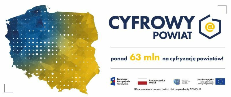 Grafika cyfrowy powiat - ponad 63 mln na cyfryzację powiatów!