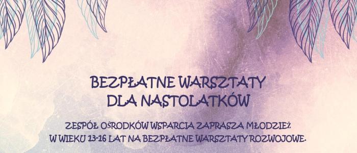 ZOW w Mławie zaprasza na bezpłatne warsztaty dla nastolatków