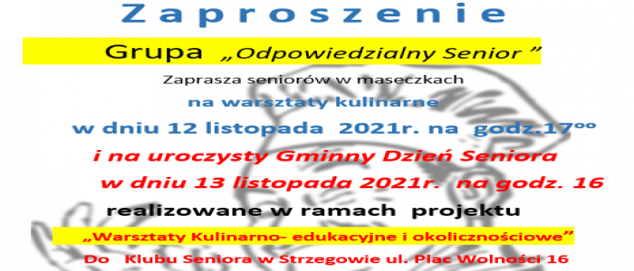 Grupa „Odpowiedzialny Senior ” Zaprasza seniorów na warsztaty kulinarne