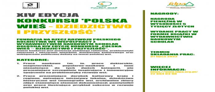Konkursu ,,Polska wieś - dziedzictwo i przyszłość"
